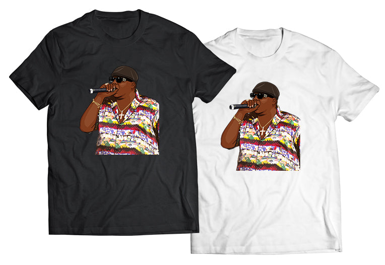 Biggie Smalls Rapping Shirt – Hip-Hop Legend Graphic Tee – Rap Icon Fan Art, 90s East Coast Rap Culture, DTG Printed