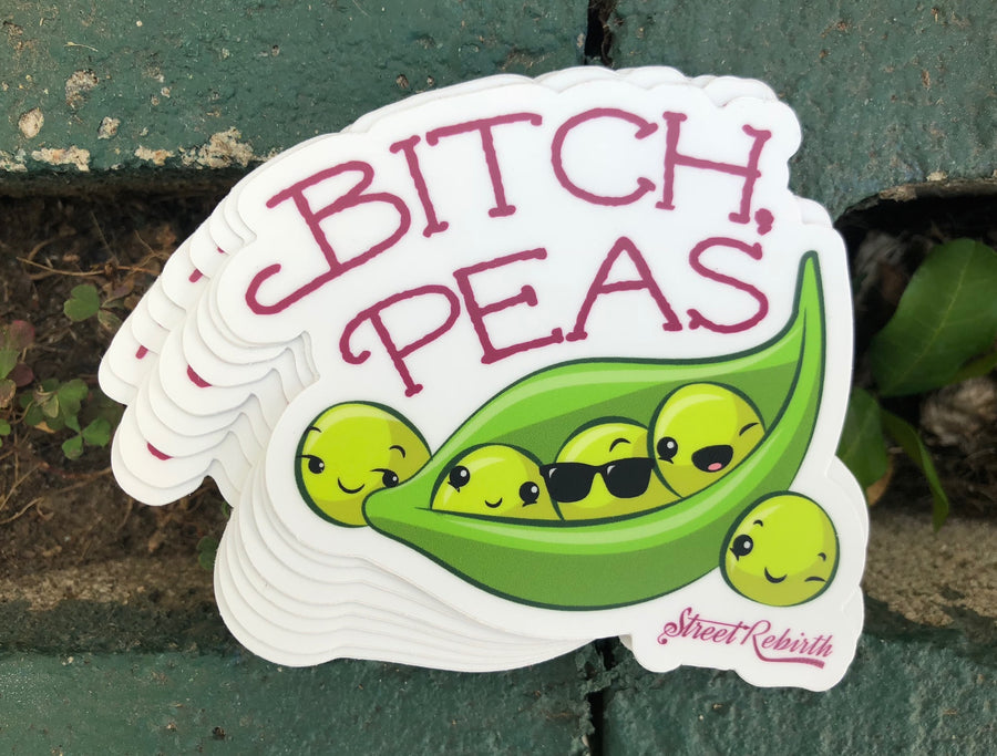 Waterproof vinyl sticker featuring an original humorous illustration