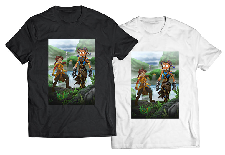 Wakonda Forever – Susie & Penny Warrior Mashup Shirt (Unisex Tee, Black Girl Magic Meets Wakanda Power)