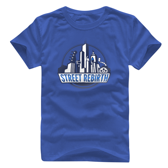 Blue Shirt With Blue Logo - Street Rebirth Signature Brand - Create inspire Empower