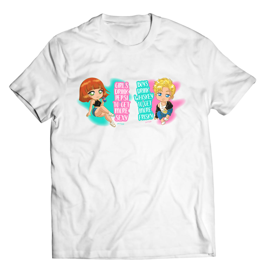 Unisex graphic T-shirt featuring an original humorous illustration