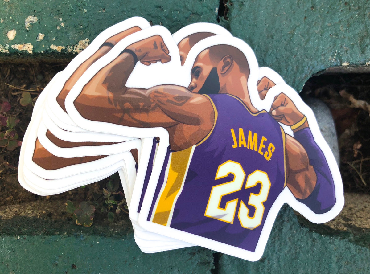 LeBron James Flexing Vinyl Sticker – A Bold Tribute to the King of Basketball