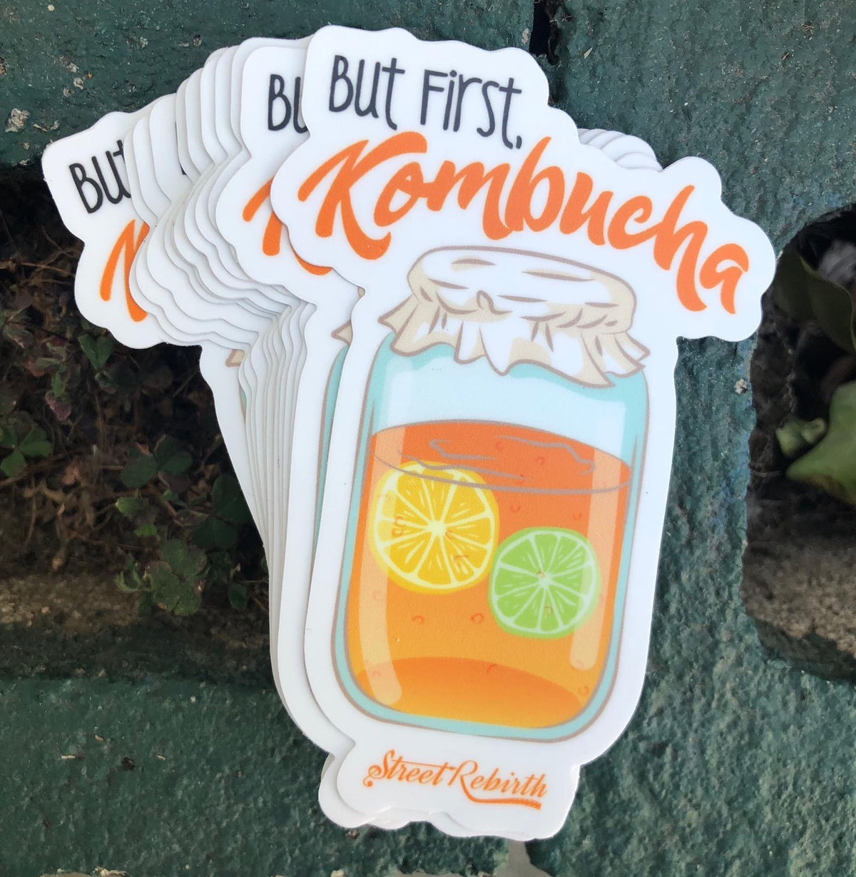 But First, Kombucha Vinyl Sticker – A Refreshingly Fun Reminder for Kombucha Lovers!