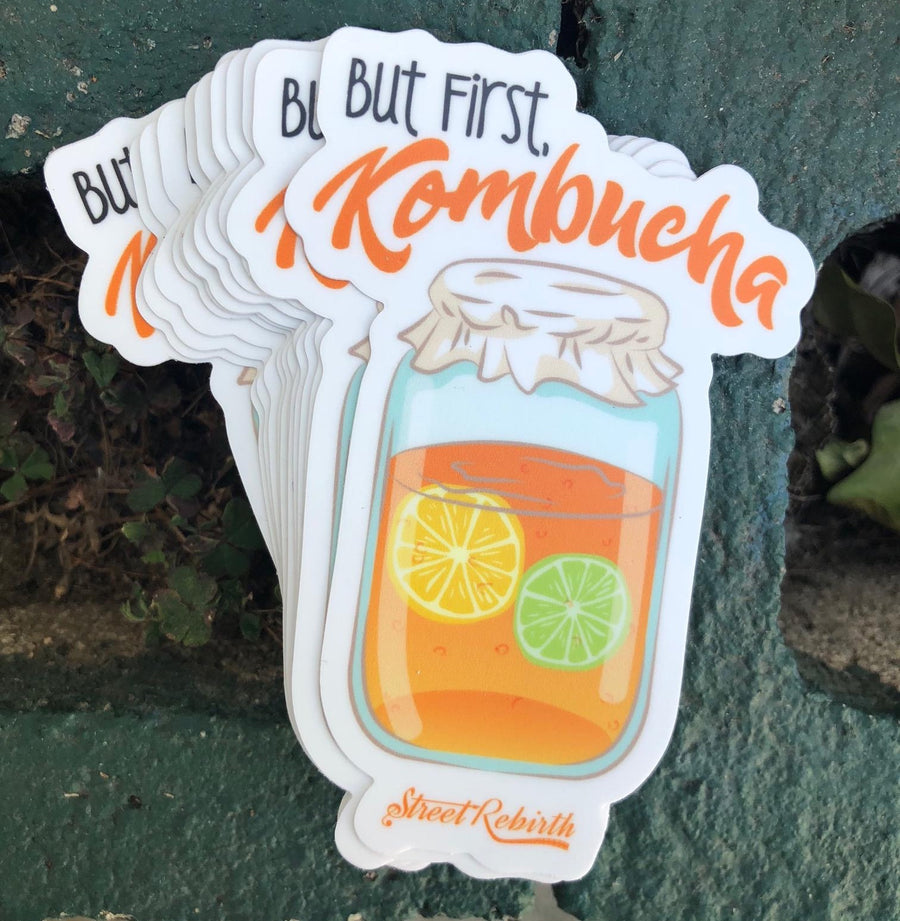 Waterproof vinyl sticker featuring an original humorous illustration