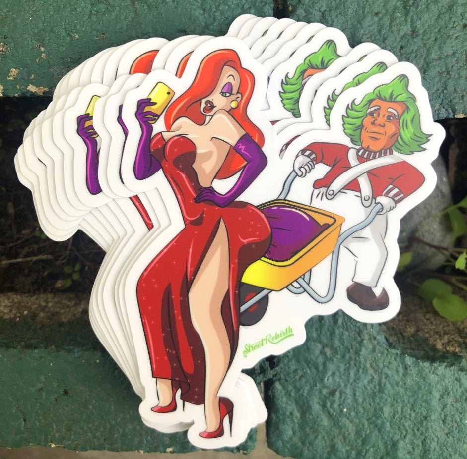 Jessica Rabbit Big Booty Vinyl Sticker – A Quirky and Curvy Cartoon Mashup!