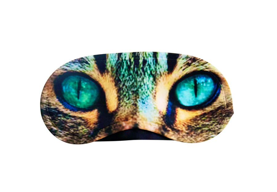 Reusable sleep eye mask with an original animal-themed humorous printed design