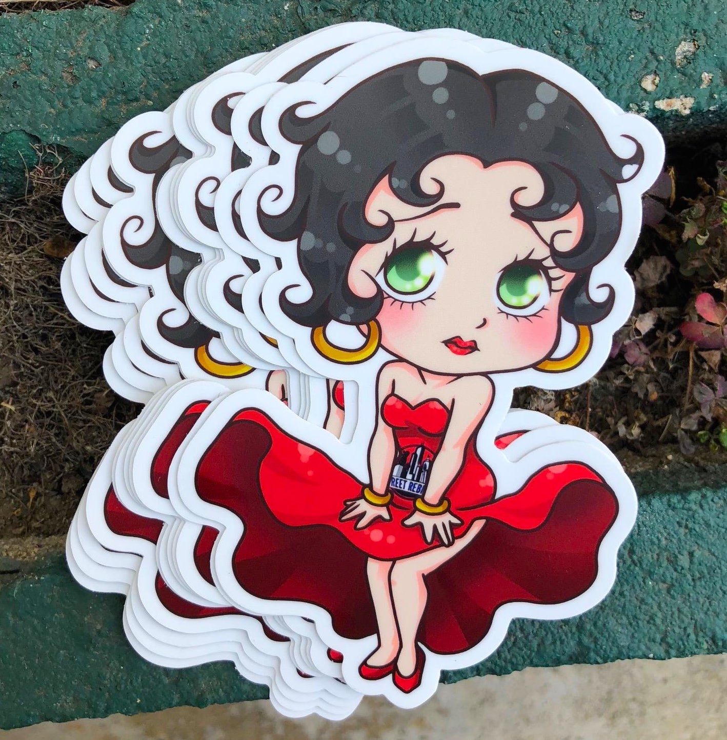 1 Chibi Betty Sticker – One 4 Inch Water Proof Vinyl Sticker – For Hydro Flask, Skateboard, Laptop, Planner, Car, Collecting, Gifting