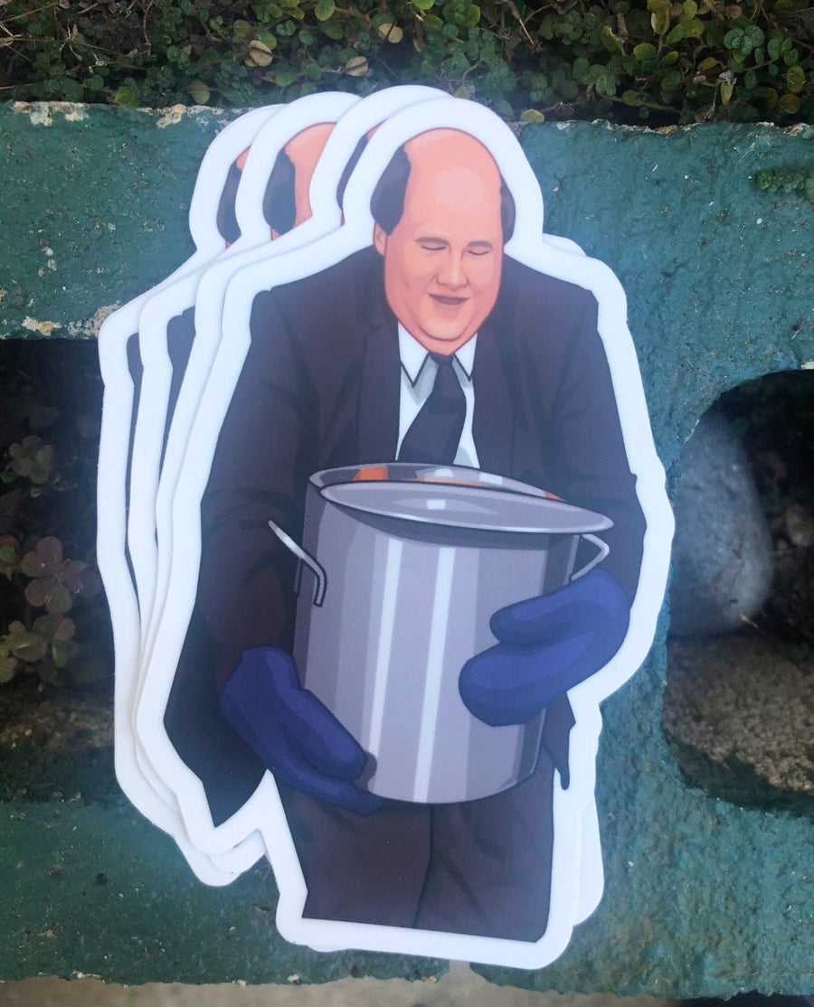 Waterproof vinyl sticker featuring an original humorous illustration