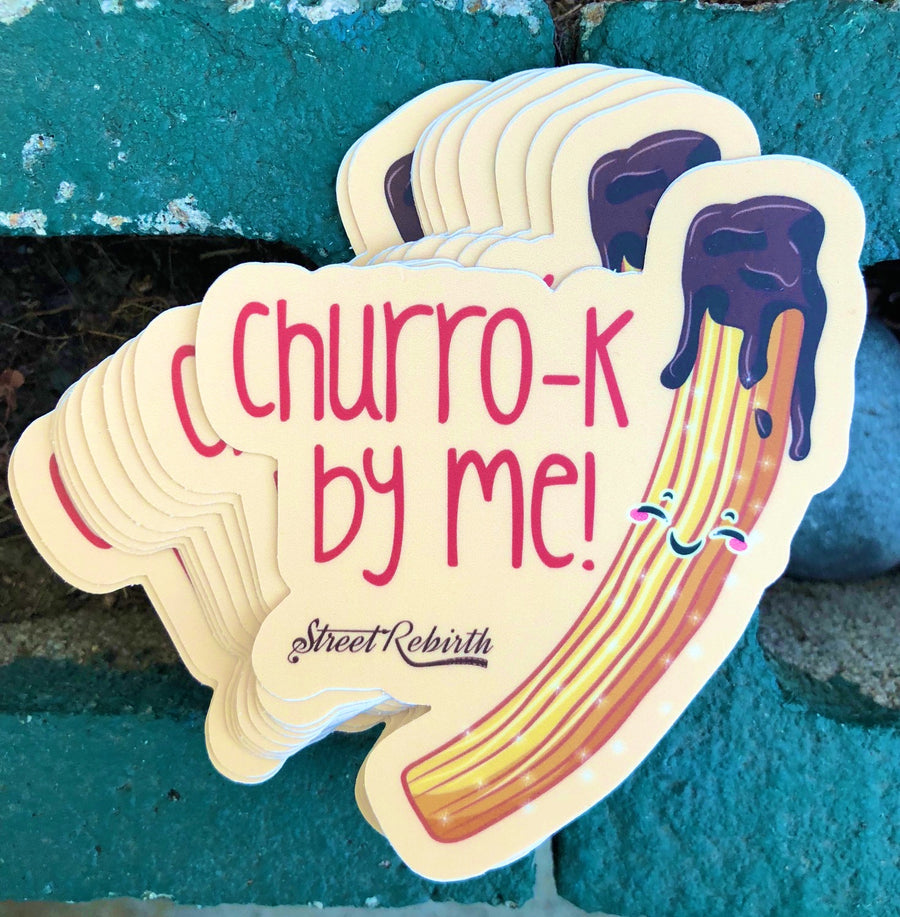 Waterproof vinyl sticker featuring an original humorous illustration