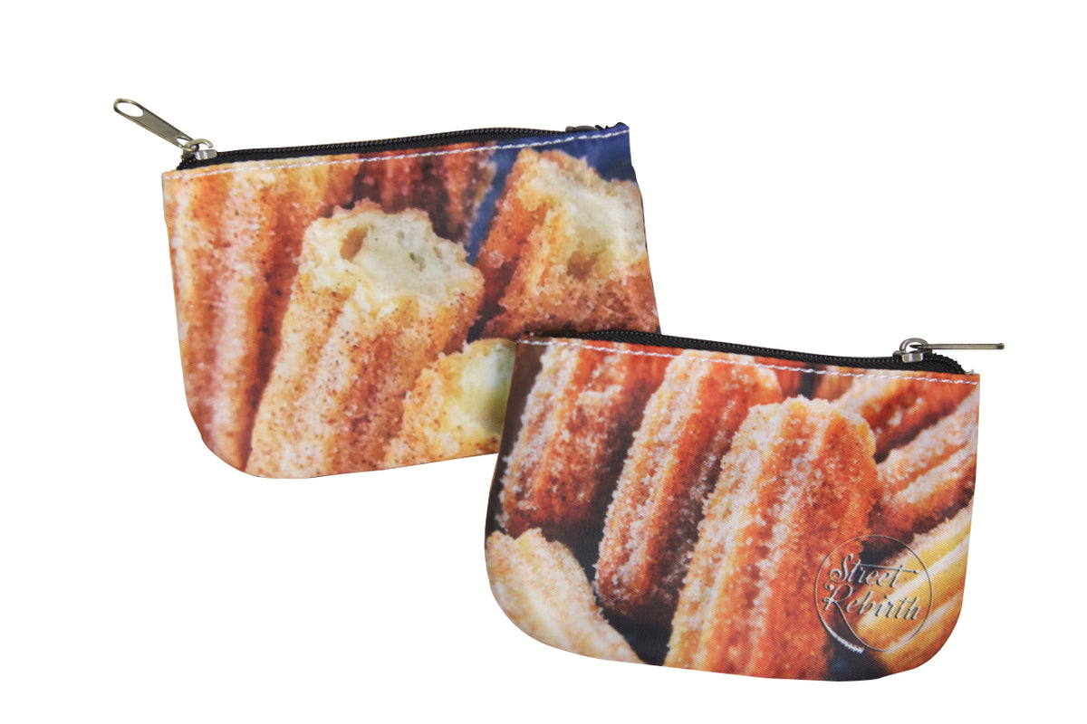 Churros Coin Purse - Mini Hand Bag - Travel Pocket Wallet For Change And Accessories