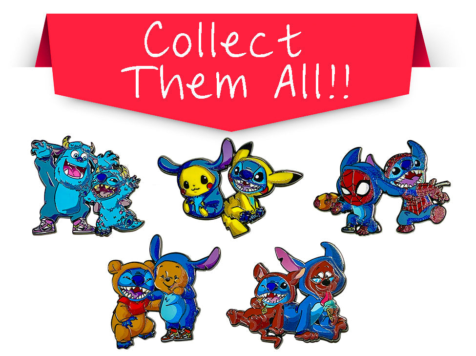 Stitch as Pikachu and Pikachu as Stitch Enamel Pin – A Shocking Mashup of Mischief and Cuteness