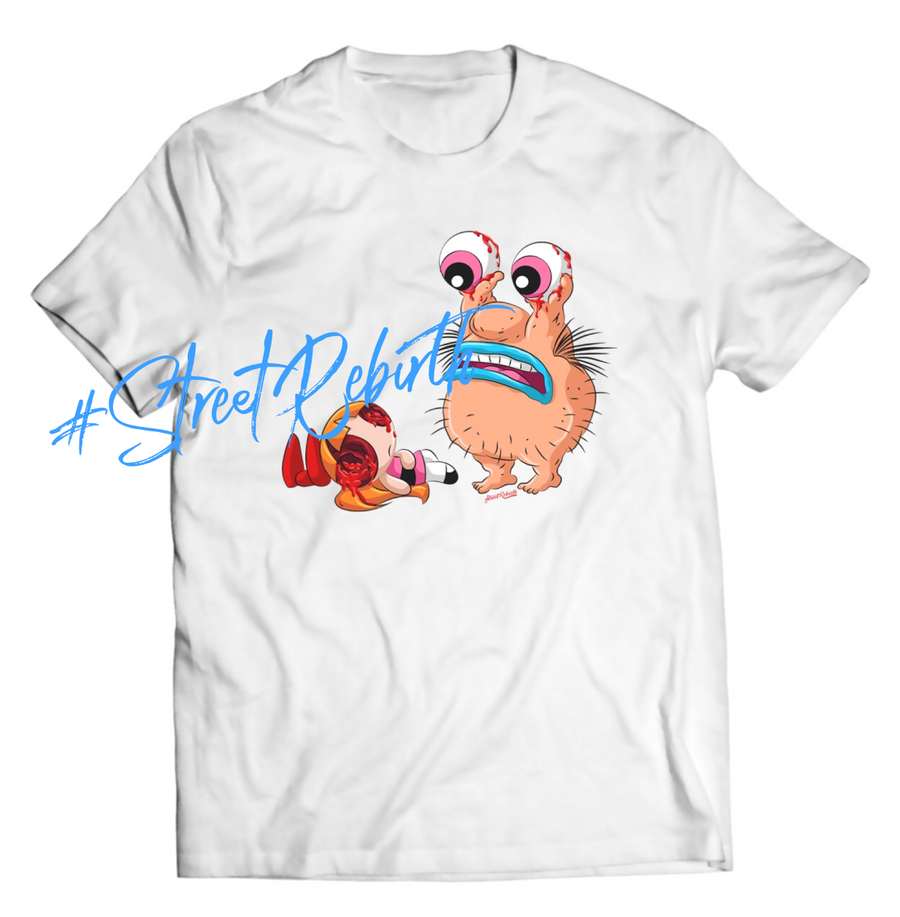 Unisex graphic T-shirt featuring an original spooky humorous illustration