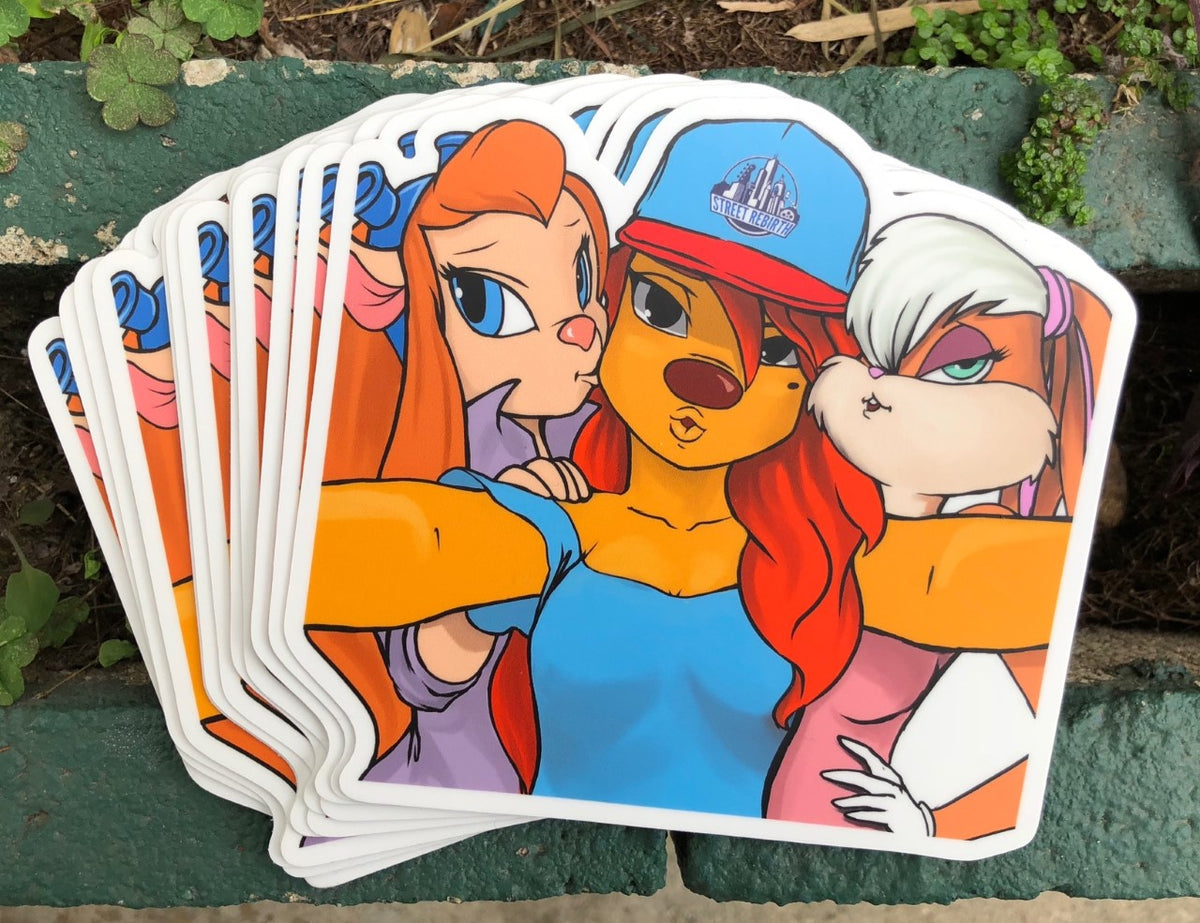 Lola, Roxanne, and Gadget Vinyl Sticker – A Trio of Iconic Charm and Nostalgia