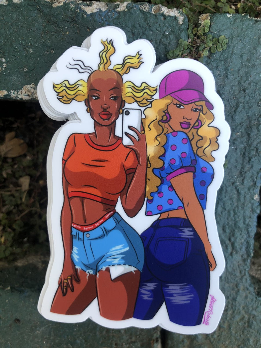Waterproof vinyl sticker featuring an original faith-inspired humorous retro illustration