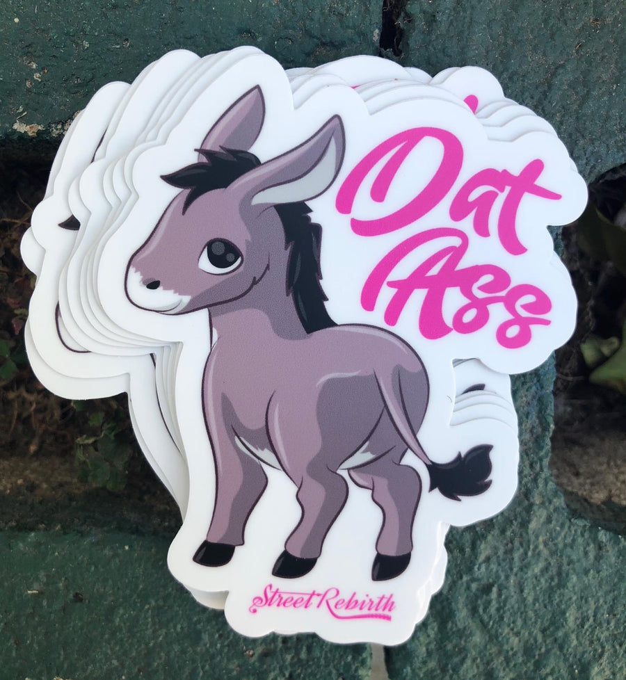 Waterproof vinyl sticker featuring an original humorous illustration