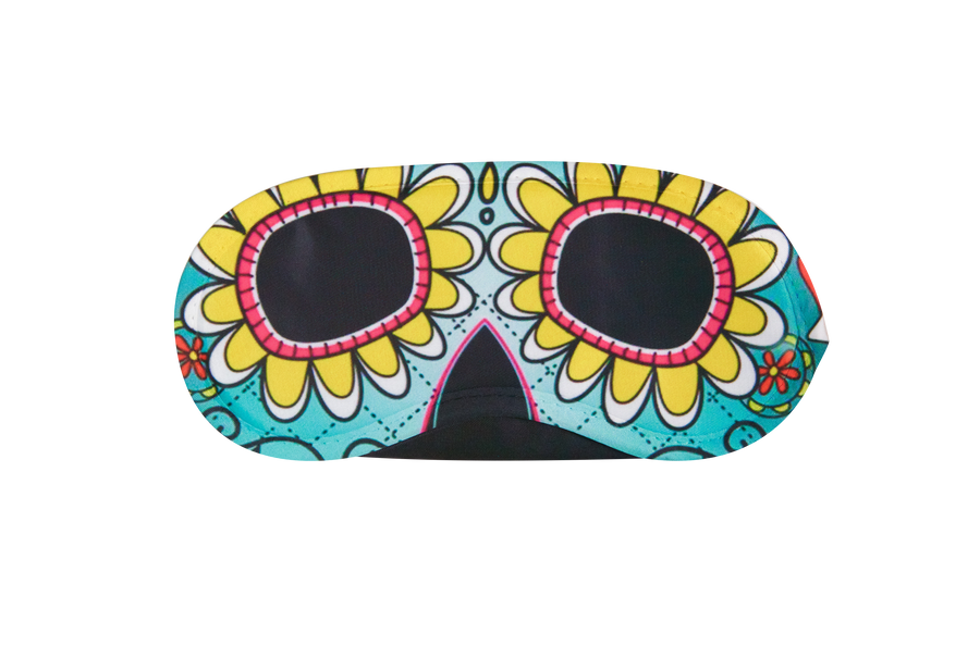 Reusable sleep eye mask with an original colorful printed design