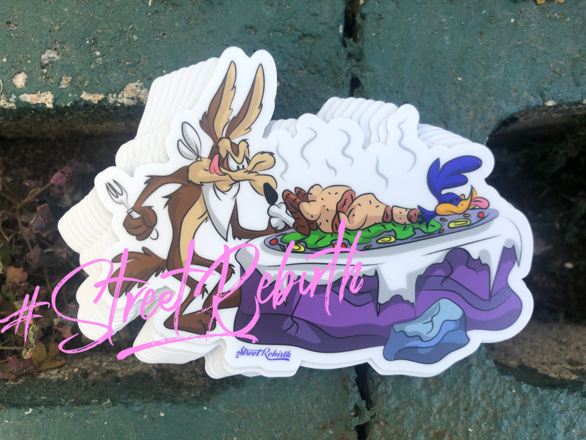 Wile E. Coyote’s Victory Vinyl Sticker – The Ultimate Cartoon Twist!