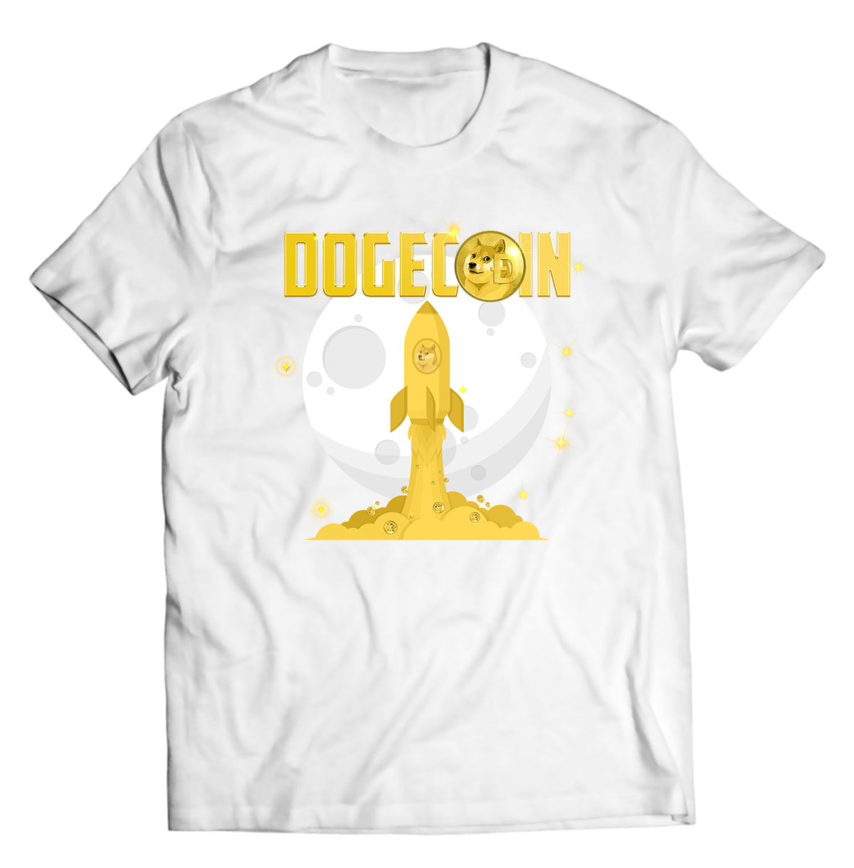 Doge Dogecoin To The Moon Shirt - Direct To Garment Quality Print - Unisex Shirt - Gift For Him or Her