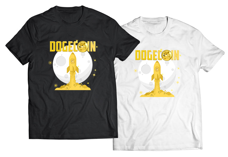 Doge Dogecoin To The Moon Shirt - Direct To Garment Quality Print - Unisex Shirt - Gift For Him or Her