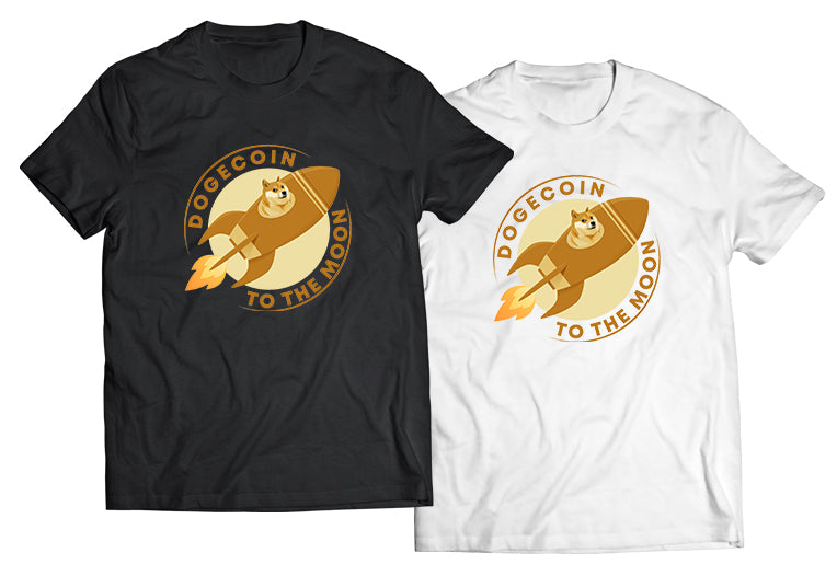 Doge Dogecoin To The Moon Shirt - Direct To Garment Quality Print - Unisex Shirt - Gift For Him or Her