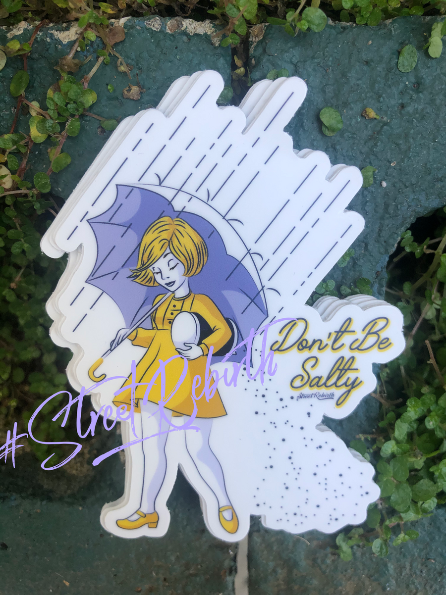 Waterproof vinyl sticker featuring an original humorous illustration