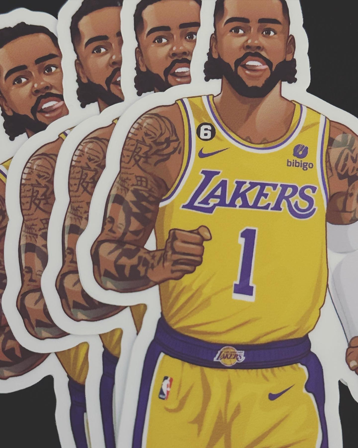 DAngelo Russel Sticker – One 4 Inch Water Proof Vinyl Sticker – For Hydro Flask, Skateboard, Laptop, Planner, Car, Collecting, Gifting