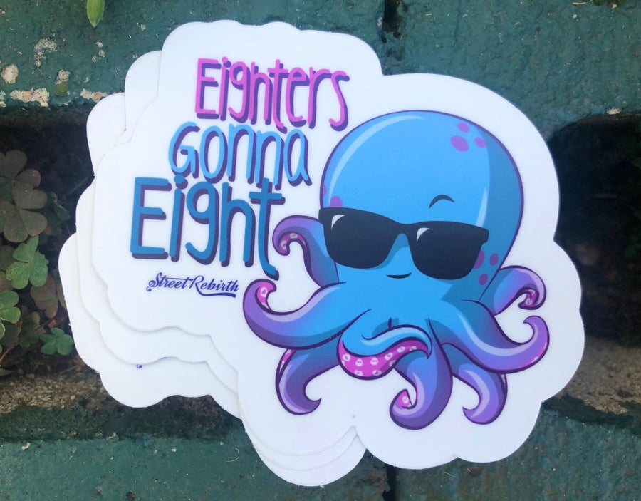 Waterproof vinyl sticker featuring an original humorous illustration