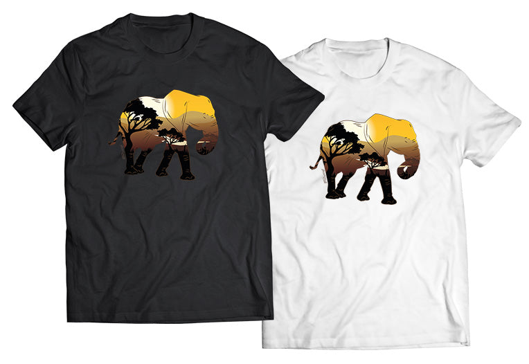 Elephant In The Savanna Shirt - Direct To Garment Quality Print - Unisex Shirt - Gift For Him or Her