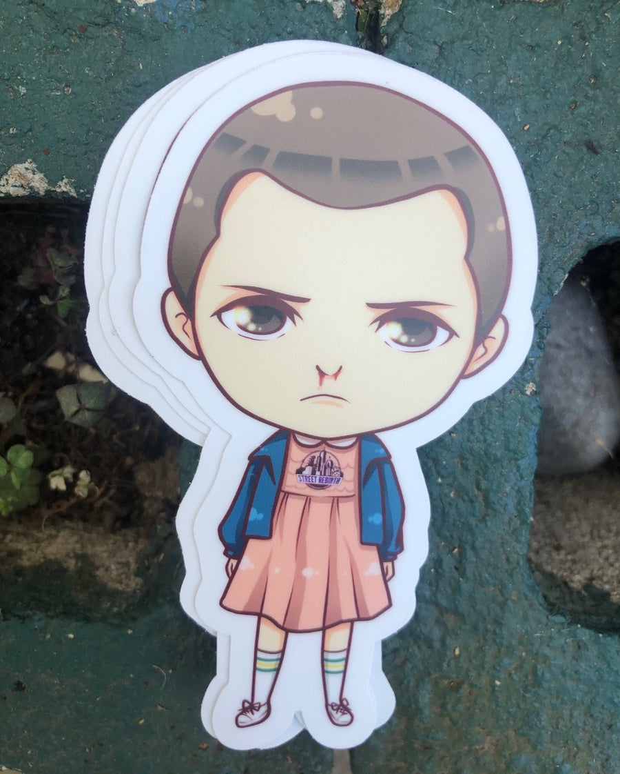 Waterproof vinyl sticker featuring an original spooky cute illustration