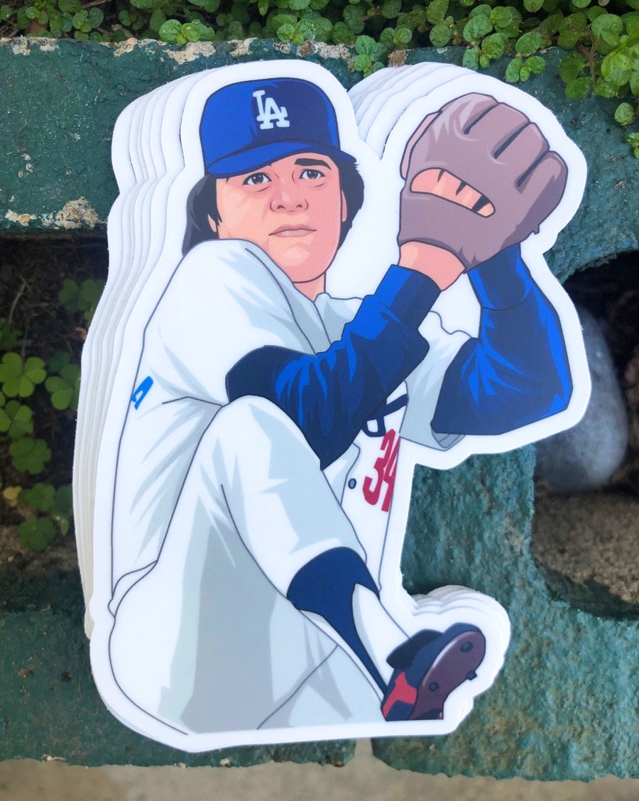 Waterproof vinyl sticker featuring an original baseball retro illustration