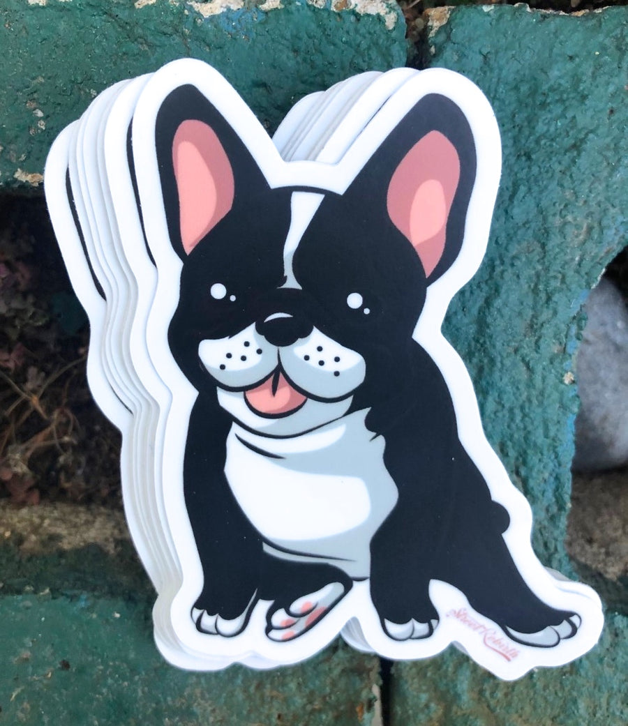 Waterproof vinyl sticker featuring an original animal-themed illustration