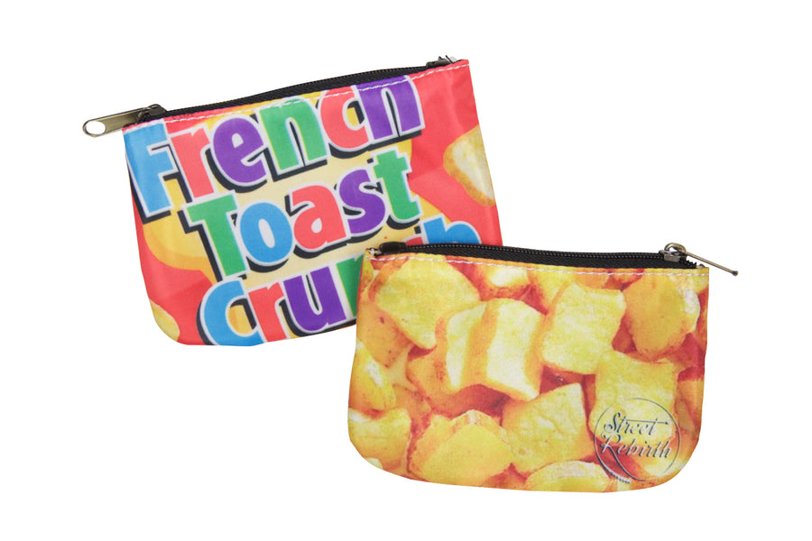 Compact coin purse with an original humorous printed design
