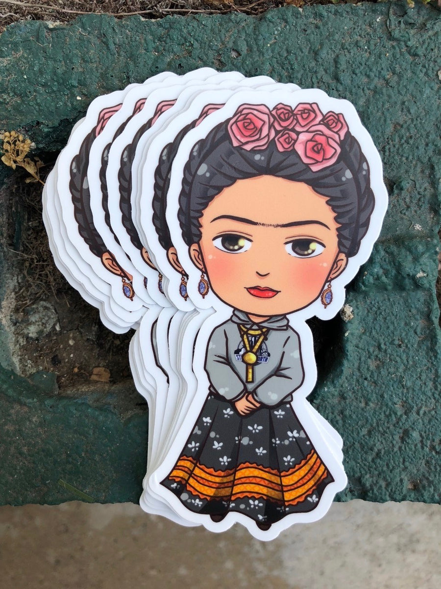 Waterproof vinyl sticker featuring an original colorful illustration