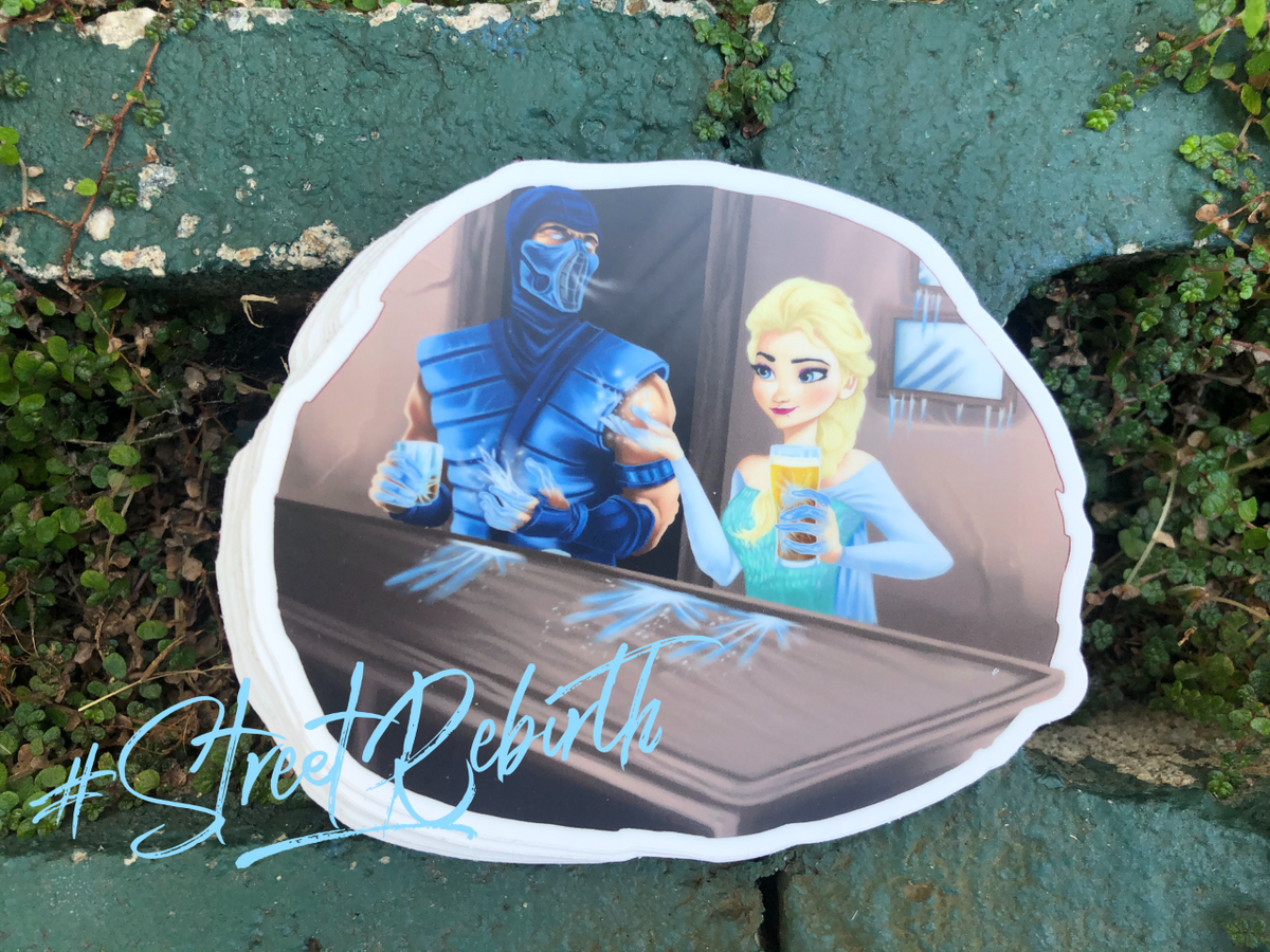 Sub-Zero and Elsa Vinyl Sticker – The Ultimate Chilling Duo