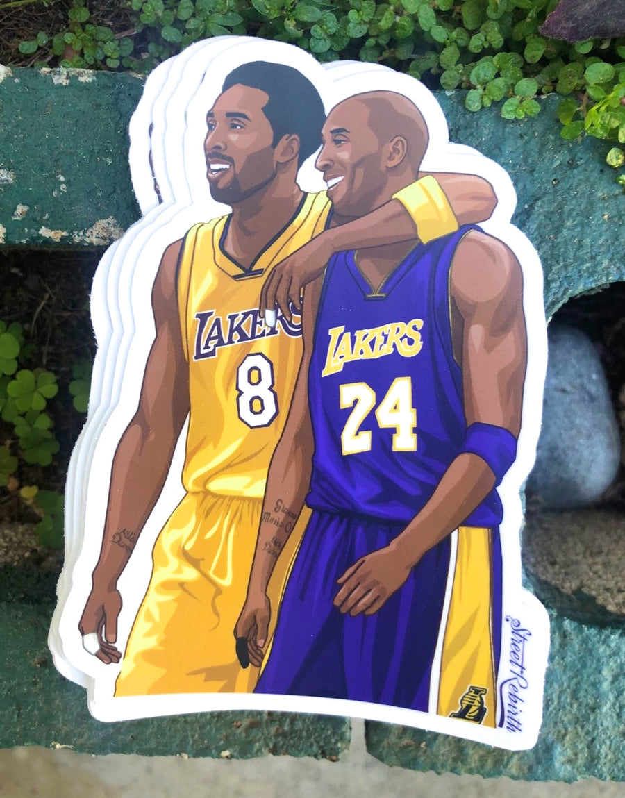 Waterproof vinyl sticker featuring an original basketball retro illustration