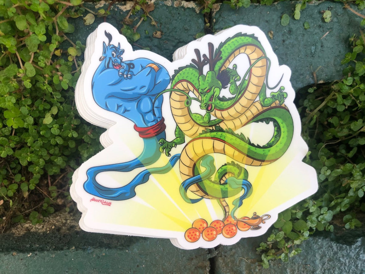 Genie Duo Vinyl Sticker – Magical Mashup of Two Iconic Genies