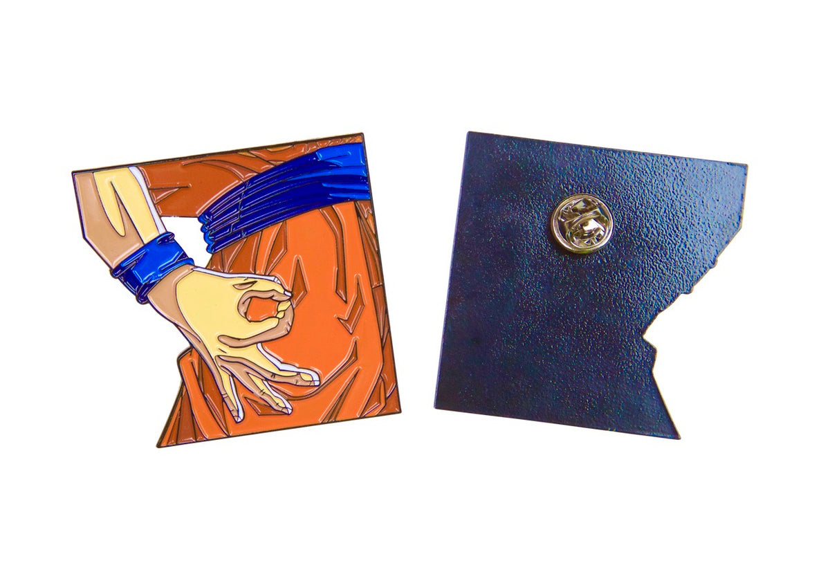 Goku's "Got 'Em" Circle Game Hand Enamel Pin – A Playful Saiyan Twist