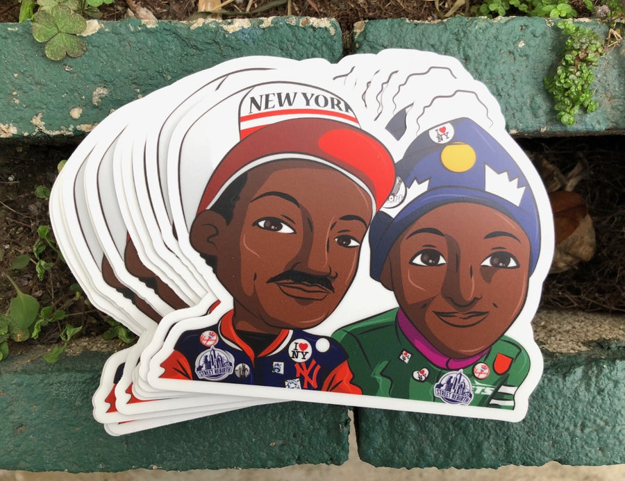Waterproof vinyl sticker featuring an original humorous retro illustration