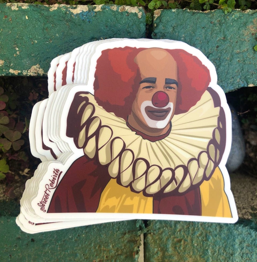 Waterproof vinyl sticker featuring an original humorous retro illustration