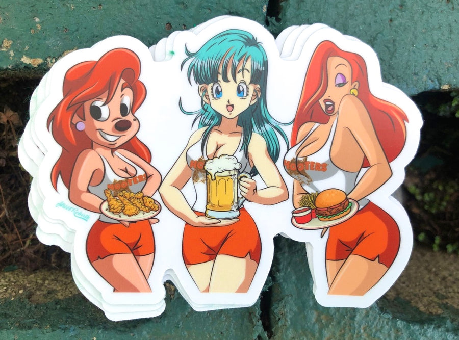 Waterproof vinyl sticker featuring an original food-themed illustration