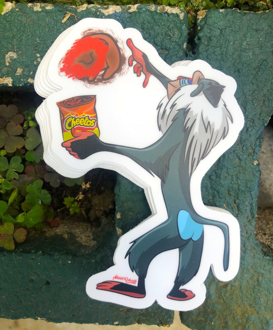 Waterproof vinyl sticker featuring an original colorful illustration