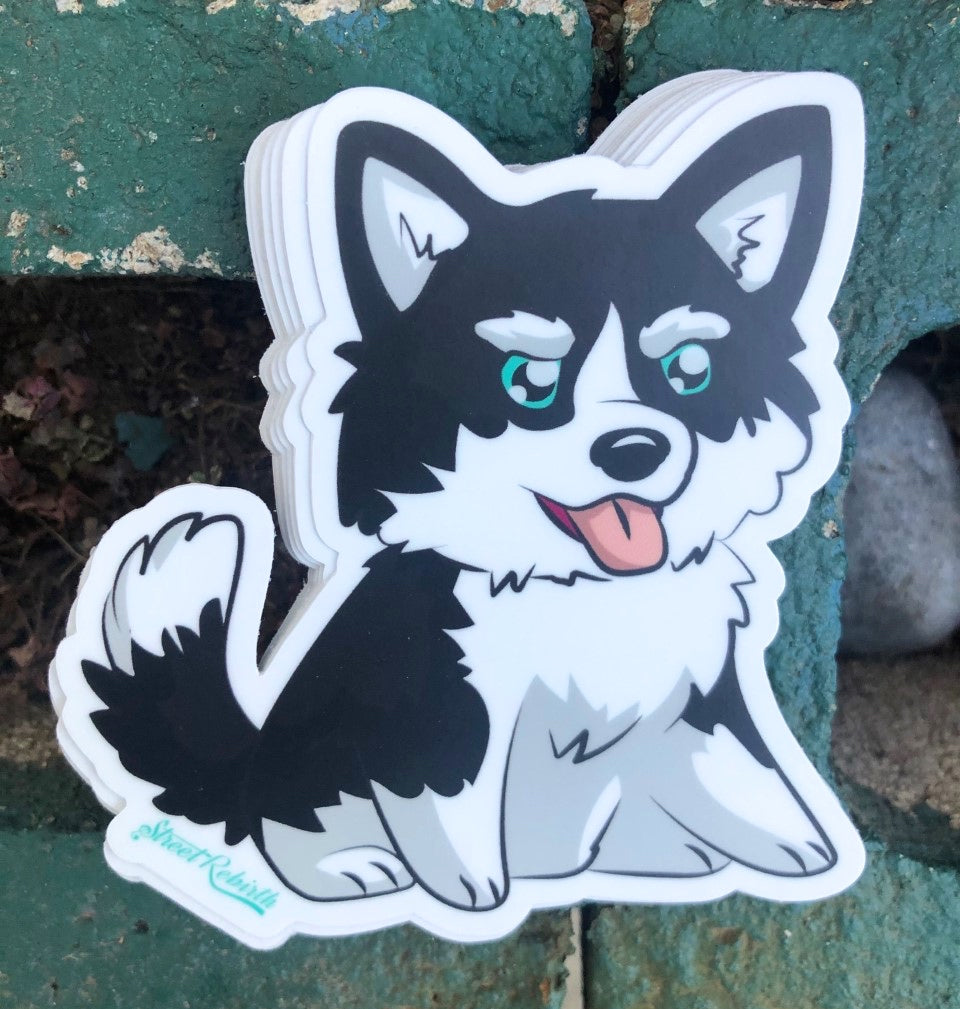 Cute Husky Puppy Vinyl Sticker – Adorable and Playful