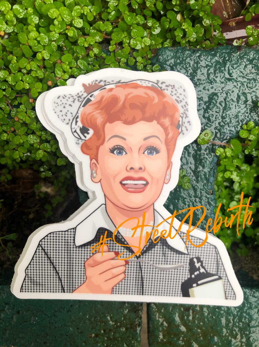 Waterproof vinyl sticker featuring an original colorful illustration