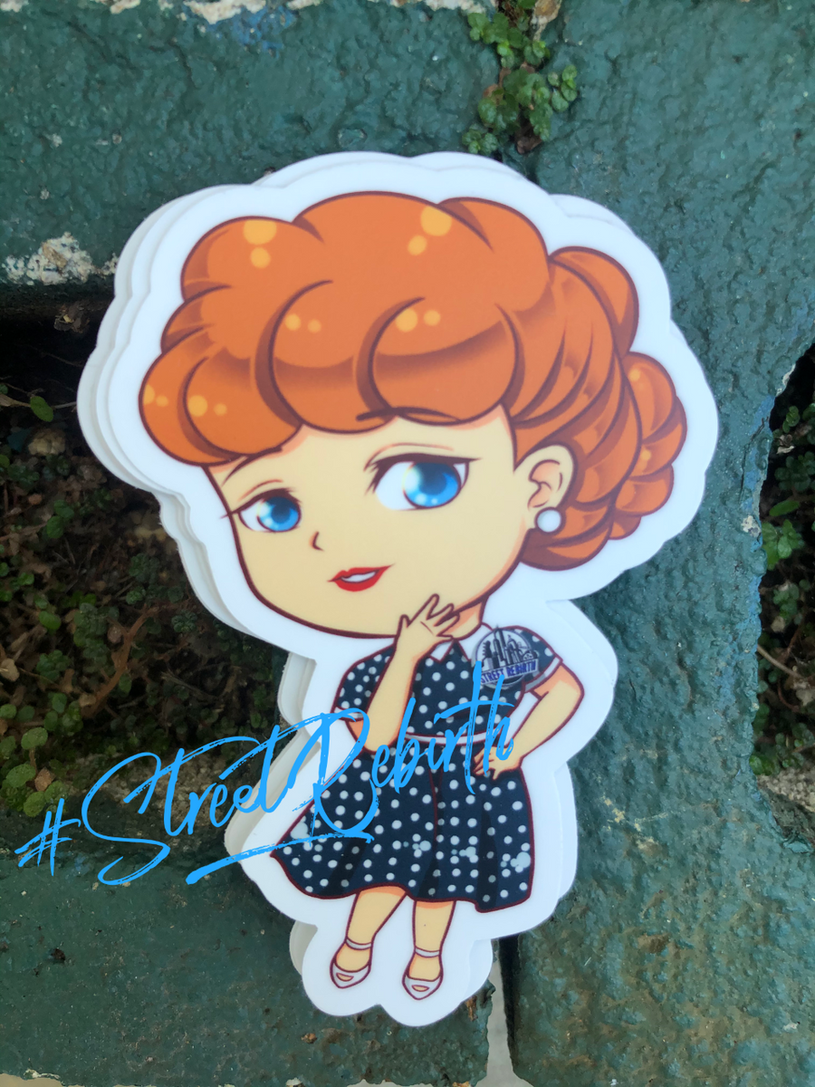 Waterproof vinyl sticker featuring an original colorful illustration