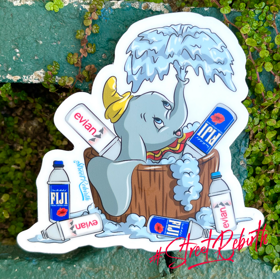 Waterproof vinyl sticker featuring an original humorous illustration