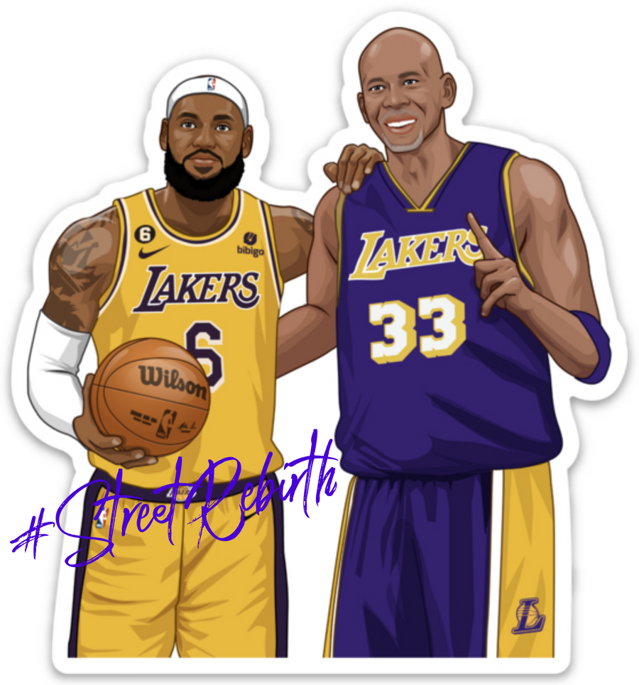 Waterproof vinyl sticker featuring an original basketball illustration