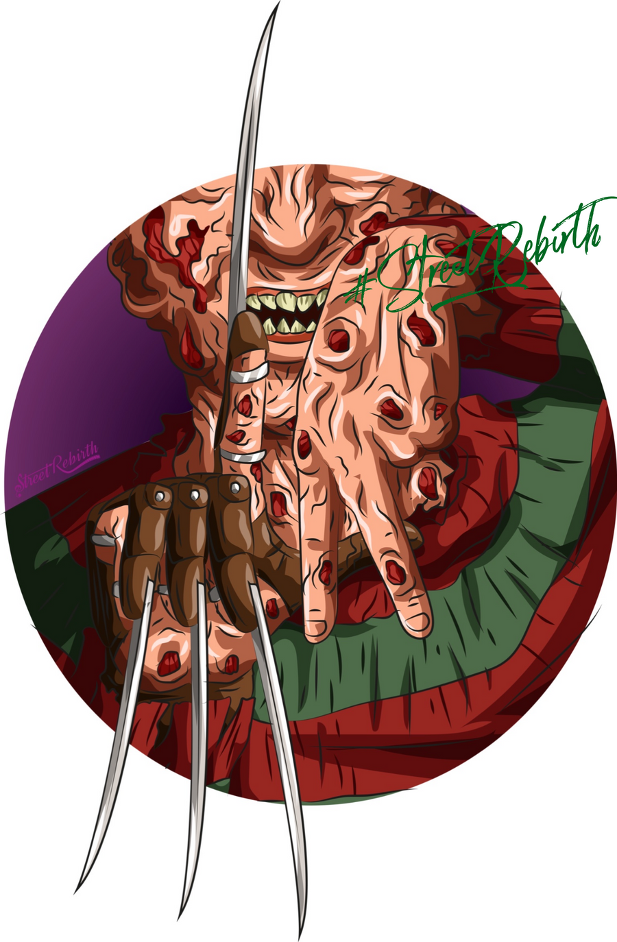 Waterproof vinyl sticker featuring an original spooky illustration