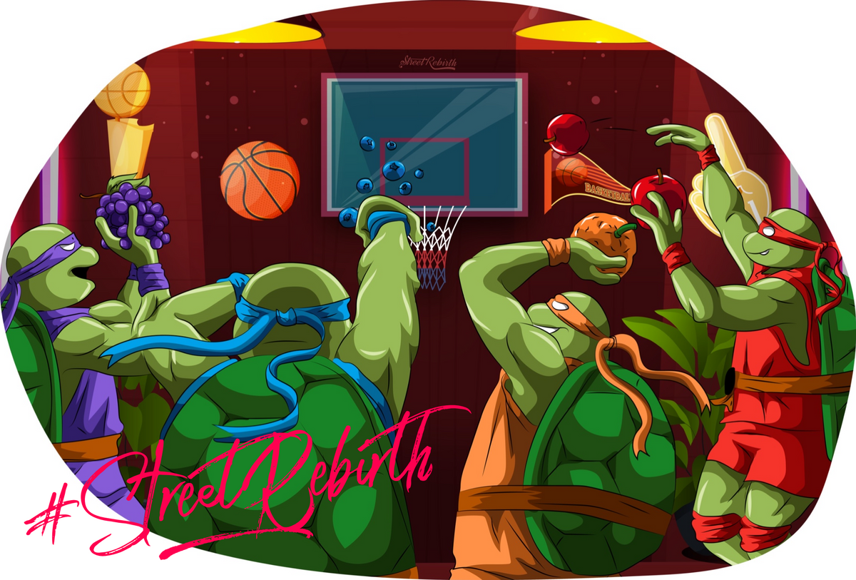 Turtles Basketball Sticker – One 4 Inch Water Proof Vinyl Sticker – For Hydro Flask, Skateboard, Laptop, Planner, Car, Collecting, Gifting