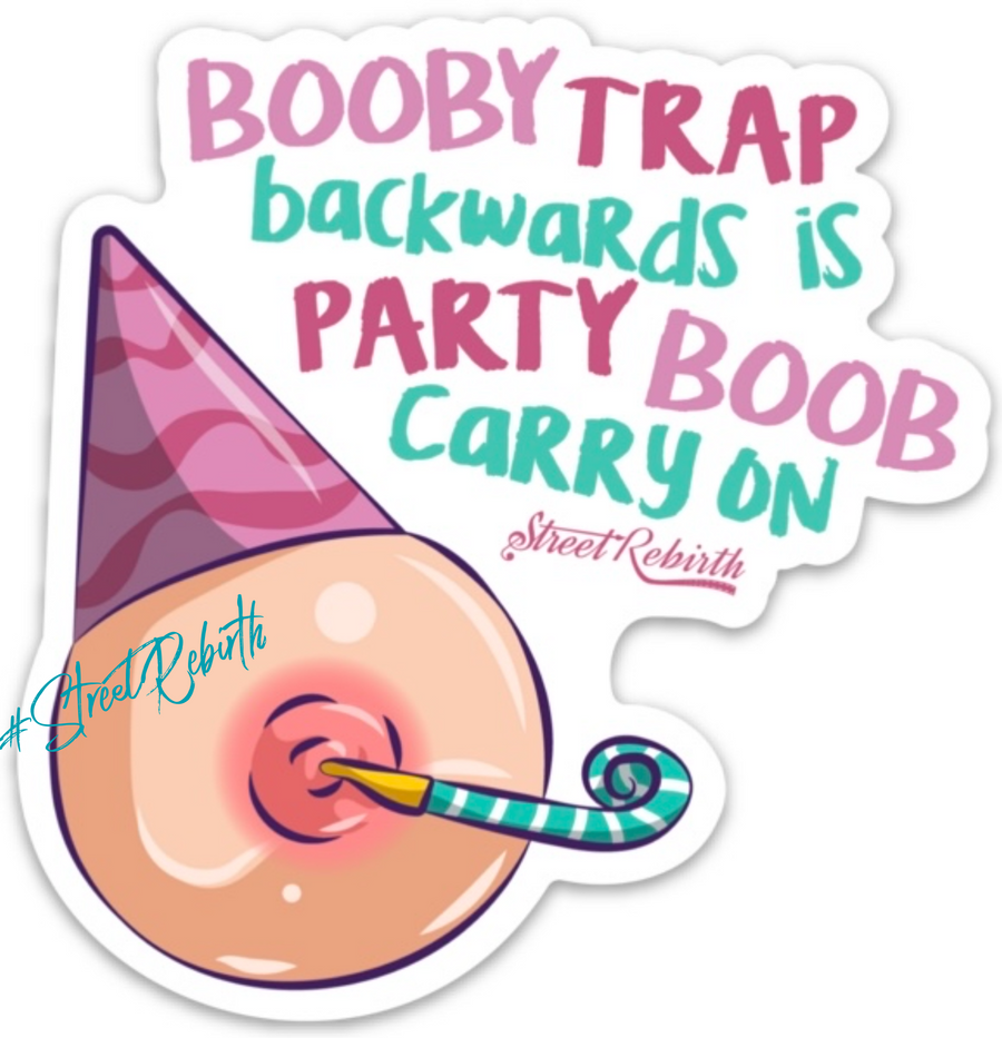 Waterproof vinyl sticker featuring an original humorous illustration