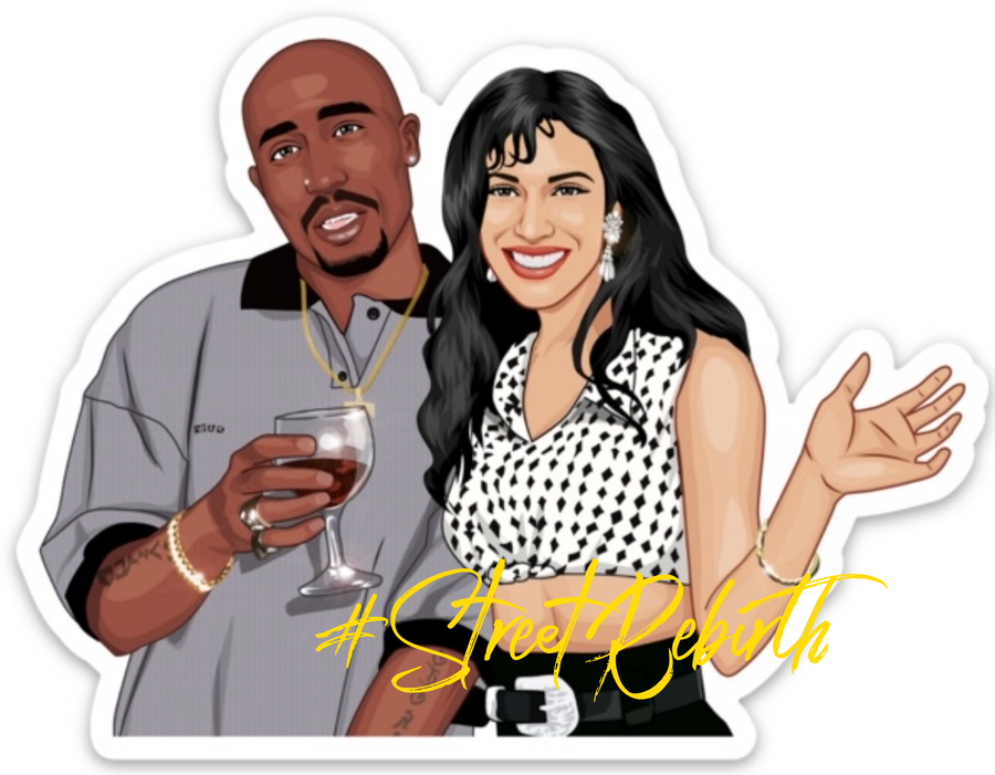 Waterproof vinyl sticker featuring an original hip hop music illustration